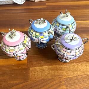 Ardleigh Elliott Louis C. Tiffany Era Dragonfly Music Box Collection Set
